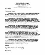 Mark Kaufman Letter